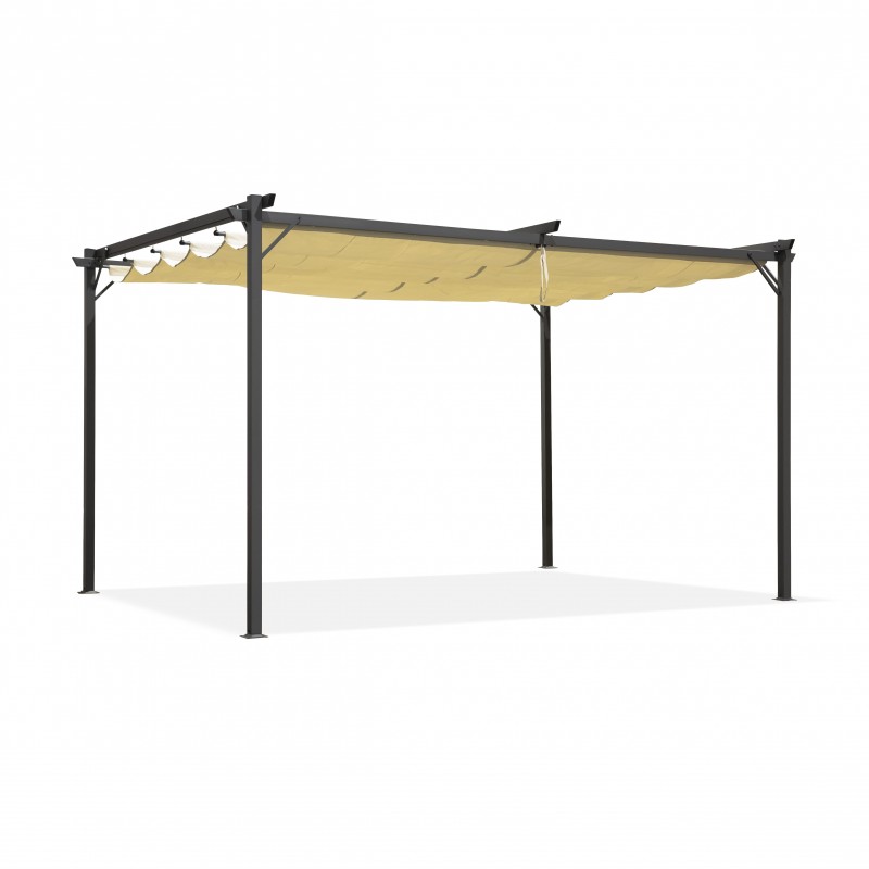 Garten Pergola Pavillon mit einstellbarem Stoffdach - Irda I 2,9x2,9m