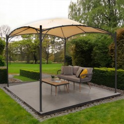 Garten Pergola Pavillon Terrassendach mit Stoffdach - Rinia - beige, 3x3m