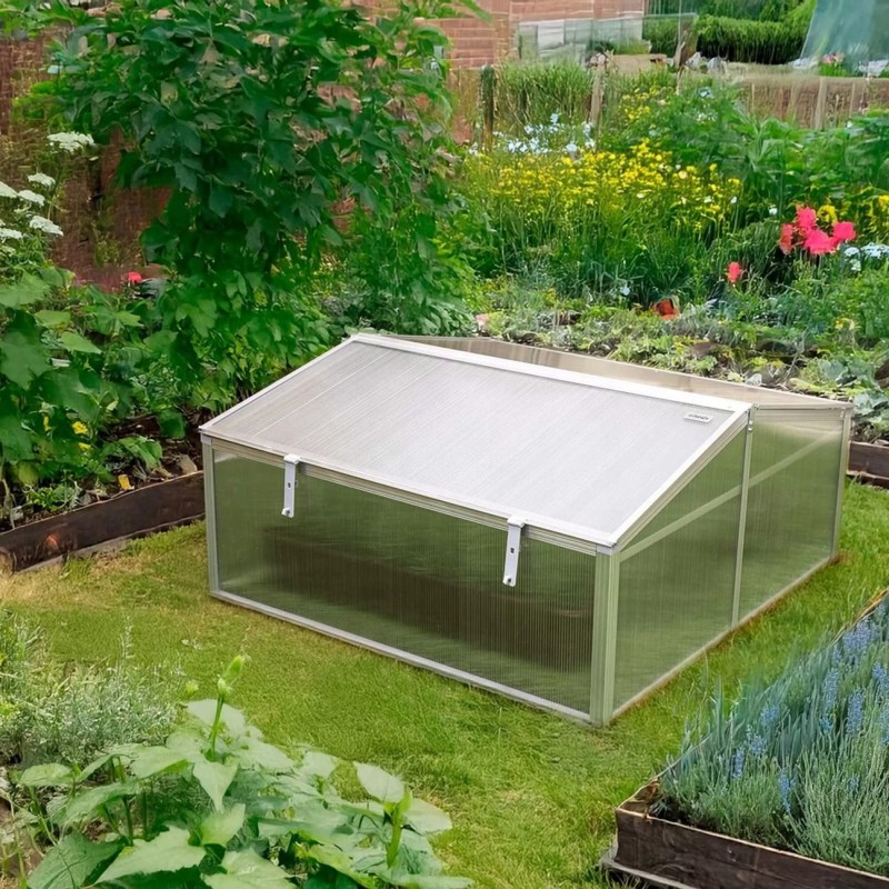 Gewächshaus aus Polycarbonat - 100x100x48 - beidseitig