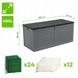Gartenbox Kissenbox Auflagenbox - Columba 490 Liter - Dunkelgrau