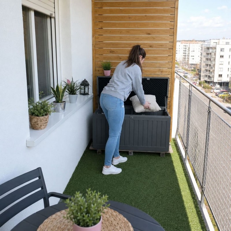 Gartenbox Kissenbox Auflagenbox - Cygnus 270 Liter, dunkelgrau