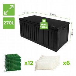 Gartenbox Kissenbox Auflagenbox - Cygnus 270 Liter, schwarz