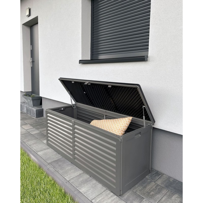 Gartenbox Kissenbox Auflagenbox - Larus 390 Liter - Dunkelgrau