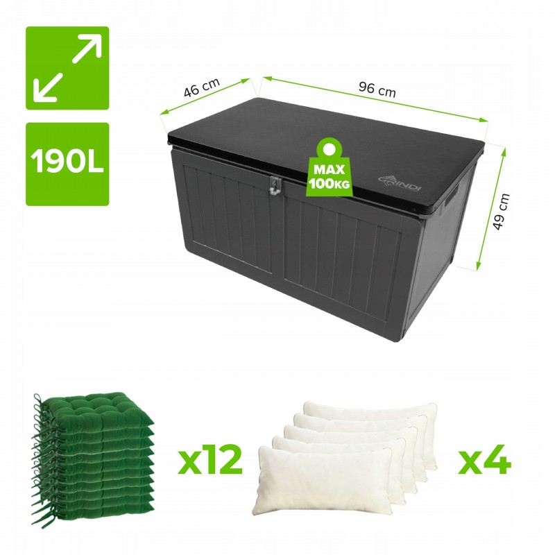 Gartenbox Kissenbox Auflagenbox - Morus 190 liter, dunkelgrau