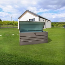 Metall-Gartenbox Kissenbox Auflagenbox 600l grau - 165x70x62 - Orto II