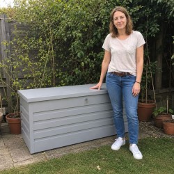 Metall-Gartenbox Kissenbox Auflagenbox 600l grau - 165x70x62 - Orto II
