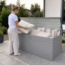 Metall-Gartenbox Kissenbox Auflagenbox 1000l grau - 185x82x75 - Orto III