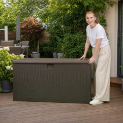 Gartenbox Kissenbox Auflagenbox - Rissa 870 liter, braun