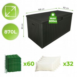 Gartenbox Kissenbox Auflagenbox - Rissa 870 liter, braun