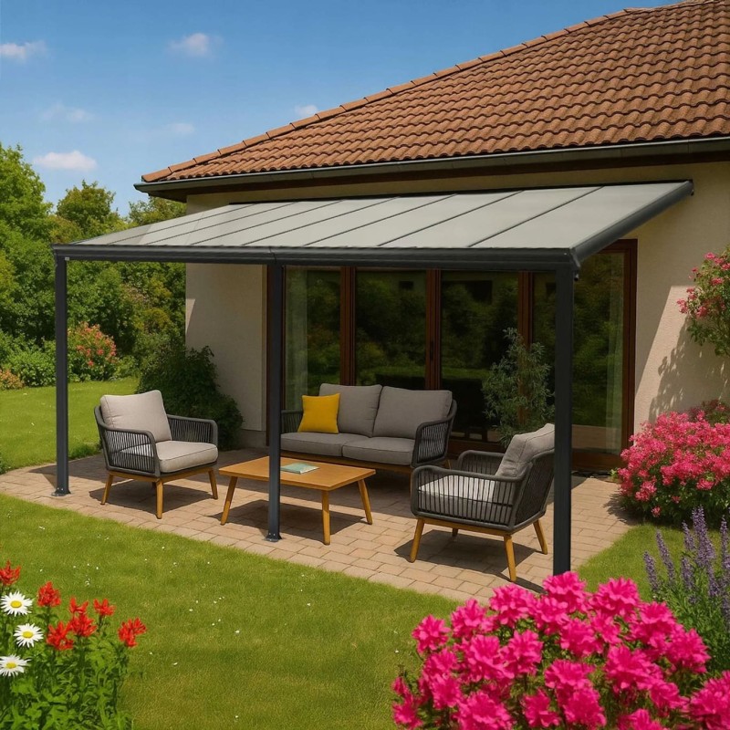 Garten Pergola Pavillon Terrassendach Wandpergola - Nea III 5x3m
