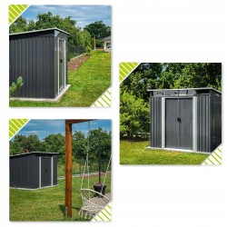 Gerätehaus Geräteschuppen Gartenhaus aus Metall - Ribes - 193x238x203cm GRINDI IN THE GARDEN - 12