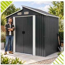 Gerätehaus Geräteschuppen Gartenhaus aus Metall - Ulmus I - 173x235x225