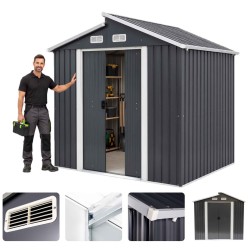 Gerätehaus Geräteschuppen Gartenhaus aus Metall - Ulmus I - 173x235x225 GRINDI IN THE GARDEN - 4