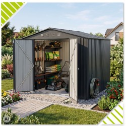 Gerätehaus Geräteschuppen Gartenhaus aus Metall - Sorbus VI - 132x195x195cm GRINDI IN THE GARDEN - 2