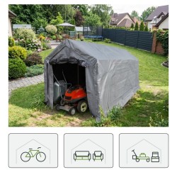 Garagenzelt Carport Lagerzelt - PE, 180x240x180 - NG 7, grau