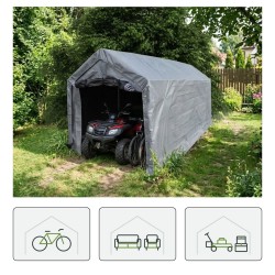 Garagenzelt Carport Lagerzelt - PE, 230x360x230 - NG 8, grau