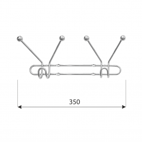 Garderobenleiste, Kleiderhaken,Garderobenhaken, Wandhaken - WUD CHROM Velano - 3