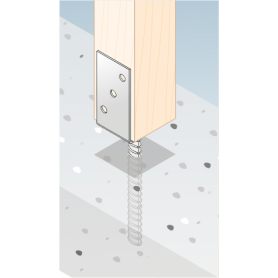 Stützenfuß Pfostenträger Pfostenanker Zink galvanisiert silbern - PS Typ L GRUNDLINE - 3