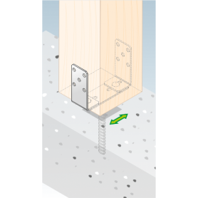 Stützenfuß Pfostenträger – breitenverstellbar – PSRU 60-200x136x4,0 GRUNDLINE - 2