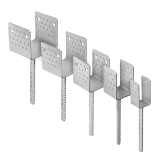 Stützenfuß Pfostenträger Pfostenanker Zink galvanisiert silbern - PSS GRUNDLINE - 1