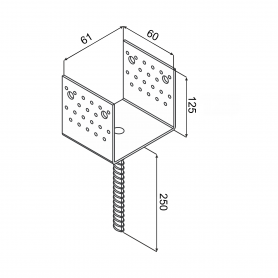 Stützenfuß Pfostenträger Pfostenanker Zink galvanisiert silbern - PSS GRUNDLINE - 3