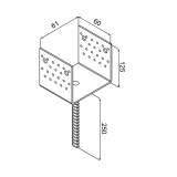 Stützenfuß Pfostenträger Pfostenanker Zink galvanisiert silbern - PSS GRUNDLINE - 3