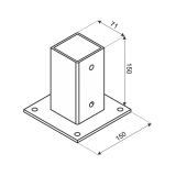 Aufschraubhülse Bodenhülse Pfostenträger – PSP rechteckig Feuerverzinkt GRUNDLINE - 2