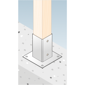 Aufschraubhülse Bodenhülse Pfostenträger – PSP rechteckig Feuerverzinkt GRUNDLINE - 19
