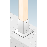 Aufschraubhülse Bodenhülse Pfostenträger – PSP rechteckig Feuerverzinkt GRUNDLINE - 19