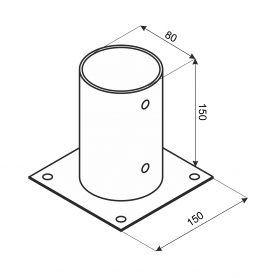 Aufschraubhülse Bodenhülse Pfostenträger – PSPO rund Feuerverzinkt GRUNDLINE - 2