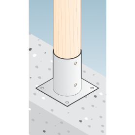 Aufschraubhülse Bodenhülse Pfostenträger – PSPO rund Feuerverzinkt GRUNDLINE - 5