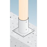 Aufschraubhülse Bodenhülse Pfostenträger – PSPO rund Feuerverzinkt GRUNDLINE - 5