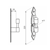 Dekorativ Kloben Klobenhalter Schwarz Scharniere - CAD DMX - 6