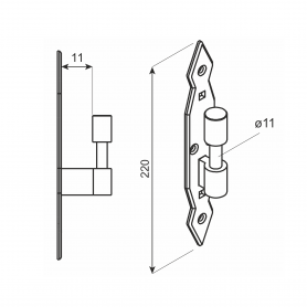 Dekorativ Kloben Klobenhalter Schwarz Scharniere - CA DMX - 2