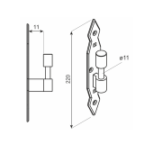 Dekorativ Kloben Klobenhalter Schwarz Scharniere - CA DMX - 2