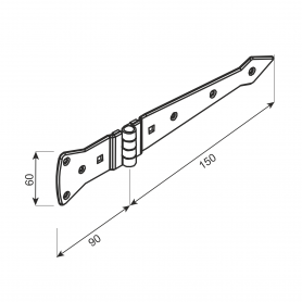Dekorativ Kreuzgehänge Scharniere Ladenband Bänder - ZABP Schwarz DMX - 2