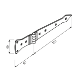 Dekorativ Kreuzgehänge Scharniere Ladenband Bänder - ZABP Schwarz DMX - 2 Dekorativ Kreuzgehänge Scharniere Ladenband Bänder - ZABP Schwarz DMX - 2