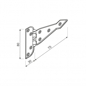 Dekorativ Kreuzgehänge Scharniere Ladenband Bänder -Schwarz ZAT DMX - 2