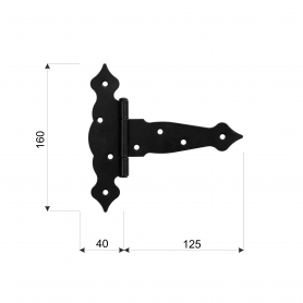 Dekorativ Kreuzgehänge Scharniere Ladenband Bänder - Schwarz ZTO DMX - 2