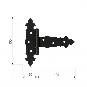 Dekorativ Kreuzgehänge Scharniere Ladenband Bänder - Schwarz ZTD DMX - 2
