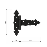 Dekorativ Kreuzgehänge Scharniere Ladenband Bänder - Schwarz ZTD DMX - 2