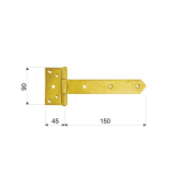 Kreuzgehänge Scharnier Holzverbindung Torband - ZB DMX - 2