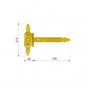 Dekorativ Kreuzgehänge T-Scharnier Holzverbindung Torband - ZBNO DMX - 2