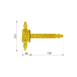 Dekorativ Kreuzgehänge T-Scharnier Holzverbindung Torband - ZBNO DMX - 2