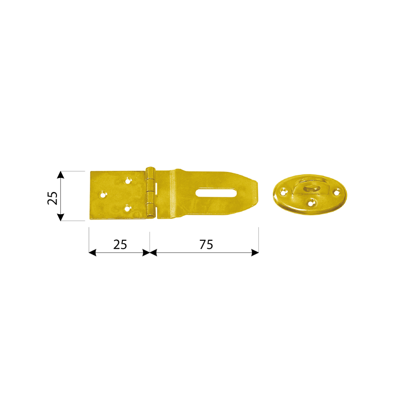 Sicherheitsüberfalle mit Öse Überfallscharnier Scharniere - ZZP - 1 Stück DMX - 2