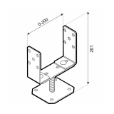 Stützenfuß Pfostenträger – breitenverstellbar – Silber, PSRT 0-200x136x4,0 mm GRUNDLINE - 3