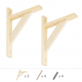 2x Konsole, Regalhalter, Regalkonsole, Wandkonsole - WDW KIEFE Velano - 2