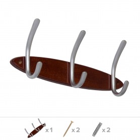 Garderobenleiste, Kleiderhaken,Garderobenhaken, Wandhaken - WUC SILBER Velano - 2