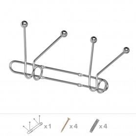 Garderobenleiste, Kleiderhaken,Garderobenhaken, Wandhaken - WUD CHROM Velano - 2