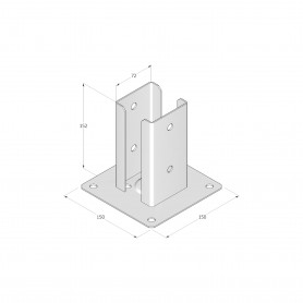 Stützenfuß Pfostenträger Pfostenanker - Feuerverzinkt - PSPD GRUNDLINE - 2